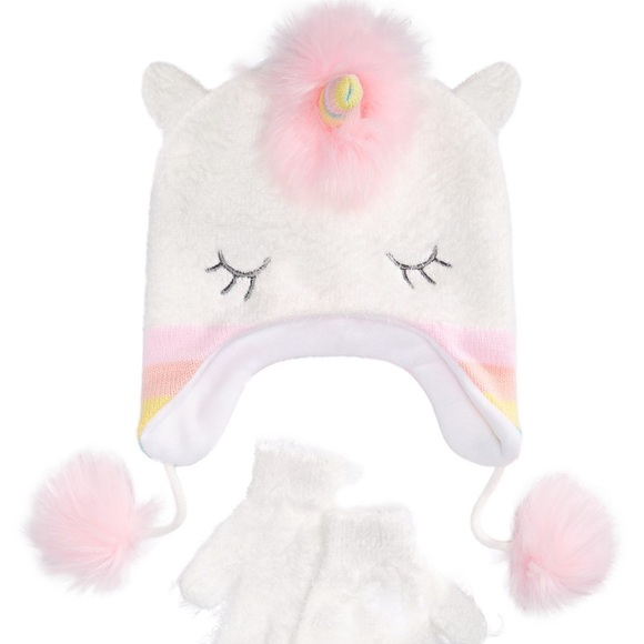 Beautiful unicorn hat and glove set - Picture 1 of 4